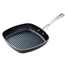 Kyocera Padella in ceramica, con rivestimento antiaderente in ceramica, 26 cm, senza PFAS/PTFE, manico in acciaio inox, adatta a tutti i piani cottura, CGP-10