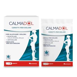 Calmadol Cerotti con CBD e Arnica per Dolori Muscolari e Articolari, Distorsioni - Con Cannabidiolo e Mentolo - Per Spalla, Collo, Schiena (Scatola da 6 Cerotti)