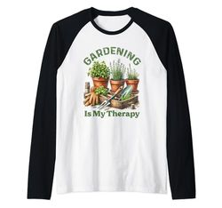 Il giardinaggio è la mia terapia vasi per piante da giardiniere Maglia con Maniche Raglan