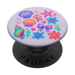 Mermaidcore Shell Starfish Bow Ocean Aesthetic PopSockets Adhesive PopGrip