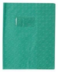 Calligraphe 72015C Un Protège-Cahier Grain Losange Vert - 17x22 cm - 18/100ème avec Porte-Étiquette - PVC Opaque