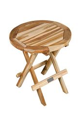 Ambientehome- Table d’appoint en Teck Environ 50 cm Table de Balcon Table de Jardin, Marron