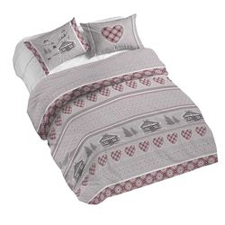 PENSIERI DELICATI Juego de funda nórdica para cama de matrimonio 100% algodón, incluye funda de edredón de 250 x 200 cm y 2 fundas de almohada de 52 x 82 cm, fabricado en Italia, funda nórdica lavable