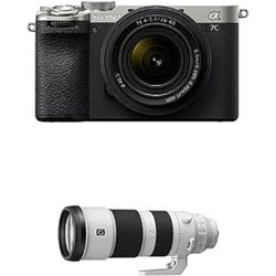 Sony Alpha 7CII di Sony | Fotocamera mirrorless full-frame (compatta, 33 MP, autofocus in tempo reale, 10 fps, video in 4K, display touch orientabile) + Lente SEL2860 + Lente SEL200600G (Argento)