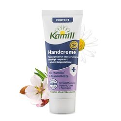 Kamill Crema per le mani Protect 20 ml – crema vegana – cura mani e unghie con camomilla biologica e fiori di mandorle in misura da viaggio – lenitiva, riparatrice e protettiva