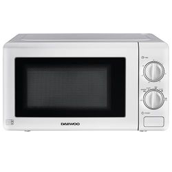 Daewoo 800W, 20L Microwave | Easy Clean Stainless Steel Interior | 6 Power Levels | Manual 30 Minute Timer | Glass Turntable |- White