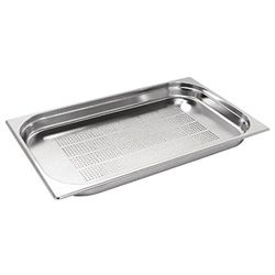 Vogue 12923 rostfritt stål perforerad 1/1 gastronormpanna 20 mm djup matbehållare, silver