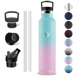Vikaster Borracce sportive - Borraccia 1l, Borraccia acciaio inox, Borracce Senza Perdite, Borraccia con Cannuccia, Borraccia Termiche Sportiva, Adulto, Scuola, Outdoor