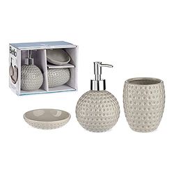 Set da bagno Golf grigio metallo ceramica (3 pz)