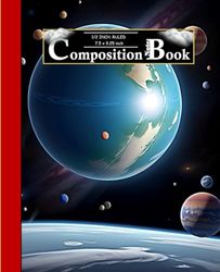 Space Planets Wide Ruled Composition Notebook: Elementary Middle School Supplies, Writing Journal for kids, boys, girls.