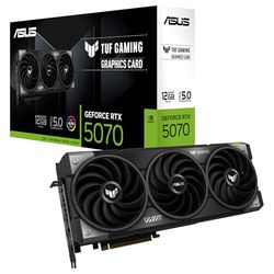 Asus TUF Gaming GeForce RTX 5070 12GB GDDR7 – Carte Graphique Gaming (PCIe 5.0, HDMI, Display 2.1, 3.125 Slot, Ventilateurs axiaux, revêtement Protecteur PCB)