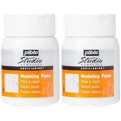 PEBEO 524150 500 ml Studio Acrylics Auxiliaries Modeling Paste, White (Pack of 2)