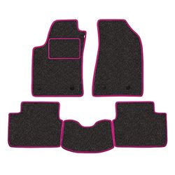 Set Tappetini realizzato per SUZUKI VITARA 3 Porte anno dal 1998 al 2006 in Moquette Made in Italy Colore GRIGIO bordi Fucsia