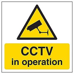 V Safety CCTV In Operation - 150mm x 150mm - Self Adhesive Vinyl