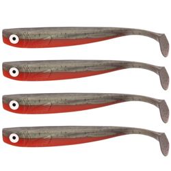 Lot de 4 leurres de pêche UV Zanderbait - 16 cm - Appâts de pêche - Leurres artificiels - pour Sandre - Softbait