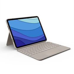 Logitech Combo Touch iPad Pro 11" (1e, 2e, 3e, 4e generatie - 2018, 2020, 2021, 2022) Toetsenbordcase - afneembaar verlicht toetsenbord, click-anywhere trackpad - QWERTY - Zand