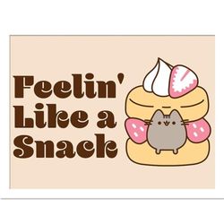 Pyramid International Pusheen Feelin' Like a Snack Impression murale encadrée 30 cm x 40 cm Idéal pour la maison ou le bureau Taille unique