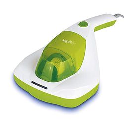 MAXXMEE Mit-handstofzuiger, anti-mijt-stofzuiger met UV-C-licht, vernietigt 99,9% van alle mijten, incl. HEPA-filter en 250 ml stofreservoir [matraszuiger/limoengroen)