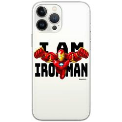 ERT GROUP mobiltelefonfodral för Apple Iphone 11 PRO MAX originalt och officiellt licensierat Marvel mönster Iron Man 028 Vit optimalt anpassad till formen på mobiltelefonen, gedeeltelijk transparant