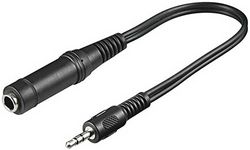 Goobay 33741 hoofdtelefoon-adapter, 3,5 mm stekker tot 6, 35 mm aansluiting, jack 3,5 mm stekker (3-pin, stereo) > jack 6, 35 mm jack (3-pin, stereo)