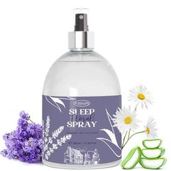 Deep Sleep Pillow Spray Brume d'oreiller pour le Sommeil Relaxante Huiles Essentielles de Lavande (Relaxation), d'aloe vera (Oxygénante) et de Camomille (Apaisante) (500 ml)