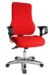 Topstar TO29XG21 Top Point SY Deluxe krzesło biurowe, krzesło biurowe, ergonomiczne, w zestawie z podłokietnikami, obiciem, kolor czerwony
