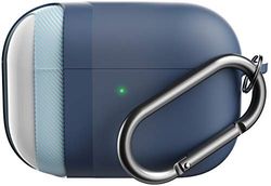KeyBudz Custodia AirPods Pro con portachiavi serie Hybrid Shell compatibile con AirPod Pro Case Cover (Blu notte)