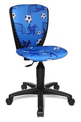 Topstar 70570CA40 S'cool 3 - Cadeira giratória infantil, cor azul/estofada com estampado de futebol