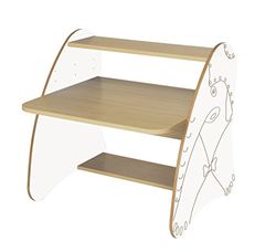 Mobeduc 600912HR23 Table Ordinateur Enfant/Primaire Bois hêtre/Blanc 80 x 80 x 75 cm