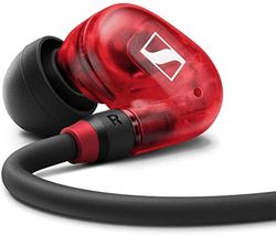 Sennheiser IE 100 PRO WIRELESS RED Wireless In-Ear Monitors | Dynamic 10mm Broadband Transducer | BT Connector, USB-C Cable & S/M/L Silcone Adaptors Included | Red & Black (509173)