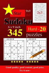 Star Sudoku Hard 345 Puzzles 20: 6x9inch,9x9,2x3