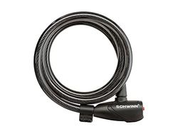 Schwinn Antivol pour vélo, 1 niveau de sécurité, antivol à clé, câble de 122 cm, Noir