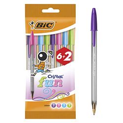 BIC 8963811 â€“ Pack of 6 + 2 Pens, Multi-Colour