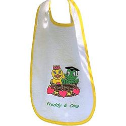 Freds Swim Academy 20311 Bavoir en velours doux Motif Fred & Gina Env. 27 x 44 cm, blanc