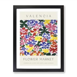 Valencia Flower Market Exhibition No. 3 Framed Print for Living Room Bedroom Home Office, Wall Art Picture Ready to Hang, Black A2 (64 x 46 cm)