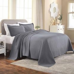 Superior Sprei met kussenslopen, katoen, grijs, queensize