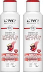 lavera Shampooing Soin Éclat couleur & Soin - sans silicone - Éclat naturel et soyeux & Cheveux souples - vegan - cosmétiques naturels - 250 ml (Lot de 2)