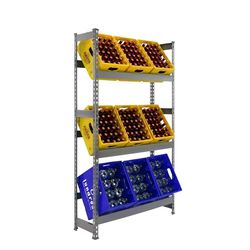 Simon Rack 8435104962312 Scaffale per Cassette di Bevande 3 Livelli con capacità di Carico di 100 kg, Grigio, 1800x1000x300