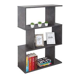 RICOO Stående hylla 97 x 70 x 25 cm betongutseende grå WM072-BG bokhylla vägghylla vardagsrum