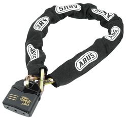 ABUS Combinação de cadeado e corrente GRANIT™ Power Chain 37RK/80 14KS Black Loop - Cadeado de corrente para motas e reboques de barcos - nível de segurança 20