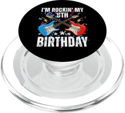 8º Cumpleaños Música Rock Cumpleaños Niño Músico Fiesta Niños PopSockets PopGrip para MagSafe