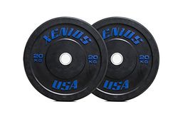Xenios Gummi Bumper Plate mit Innerem Ring aus Edelstahl Placa de Goma Negra con Anillo Interior de Acero Inoxidable, 20 kg