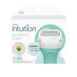 Schick Intuition Naturals Sensitive Care Razor Refill, 6-count