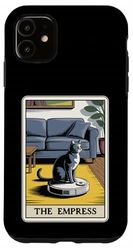 The Empress Tarot Card Cat Robot Vacuum Cleaner Cat Case for iPhone 11