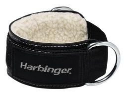 Harbinger Brazalete de tobillo acolchado de 3 pulgadas con accesorio de doble anillo