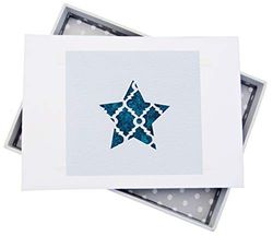 White Cotton Cards Alphabetics Bleu Sarcelle étoiles Mini Album Photo, Multicolore