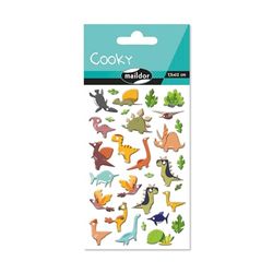 Maildor CY137C – een zak met 3D-stickers Cooky, 1 vel 7,5 x 12 cm, dinosaurus (31 stickers)