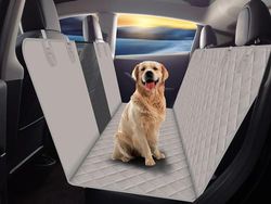 GXT, Coprisedile posteriore per cani, protezione per auto, SUV e camion, con finestra in rete, antigraffio, antiscivolo e impermeabile, colore: grigio