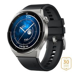 HUAWEI WATCH GT 3 Pro 46 mm smartwatch, titanium kast, saffierglas, duikmodus, lange batterijduur, draadloos opladen, hartslag- en SpO2-bewaking, Bluetooth-oproepen, 30 maanden garantie, zwart