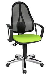 Topstar Point 60 Net Silla giratoria de Oficina con reposabrazos fijos A1, Tela, Color Verde Manzana/Negro, 54 x 47 x 109 cm